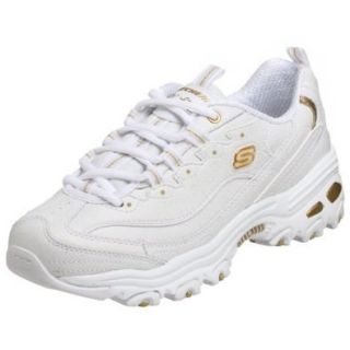 Skechers Women's D'Lites Glitter Galaxy Sneaker, White/Gold, 5.5 M US: Fashion Sneakers: Shoes