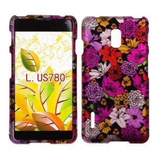 2D Multi Pink Flowers LG Optimus F7 US780 Boost Mobile U.S Cellular Case Cover Hard Case Snap on Cases Rubberized Touch Protector Faceplates: Cell Phones & Accessories