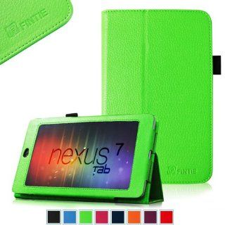FINTIE (Green) Slim Fit Folio Stand Leather Case Cover for Google Asus Nexus 7 Inch Android Tablet  9 Color Options: Computers & Accessories