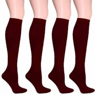 Luxury Divas Burgundy Wine 4 Pack Knee High Trouser Socks at  Womens Clothing store: Dress Socks