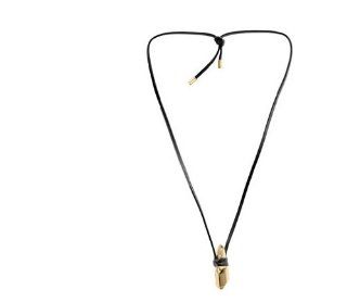 Michael Kors Gold Leather Nugget Pendant Necklace MKJ2231 Jewelry