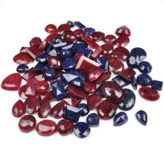 Natural Earth Mined 785.00 Ct+ Precious Ruby(Africa) & Sapphire(India) Mixed Shape Loose Gemstone Lot: Jewelry