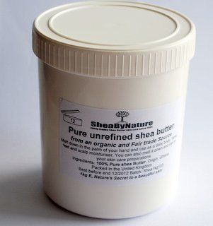 1kg / 1 Litre Tub of Pure Unrefined Shea Butter from Organic and Fairtrade Source for Body, Hands, Feet, Hair and Scalp. For Sensitive Skin, Babies, Use in Pregnancy, Ezcema, Psoriasis, from SheaByNature : Shea Butter White Tub : Beauty