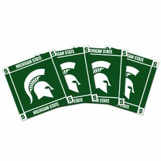 NCAA Michigan State Spartans Ceramic Coasters Pack of 4, Green  Sports Fan Beverage Coasters  Sports & Outdoors