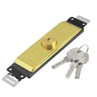 Black Gold Tone Metal Crescent Keyway Rolling Door Lock w Keys   Padlocks  