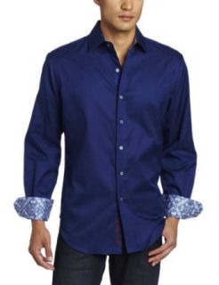 Robert Graham Men's Windsor Long Sleeve Woven Shirt, Navy, 5X Large at  Mens Clothing store: Button Down Shirts