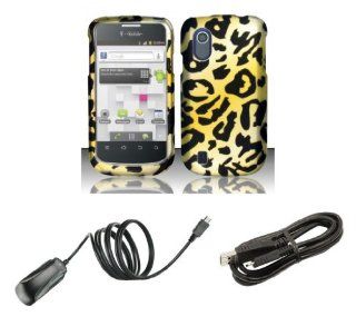 T Mobile ZTE Concord V768   Bundle Pack   Cheetah Design Cover Case + Atom LED Keychain Light + Micro USB Cable + Wall Charger: Cell Phones & Accessories