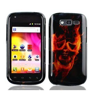 Samsung Galaxy Blaze 4G 4 G T769 T 769 Black with Red Fire Flame Ghost Skull Design Snap On Cover Hard Case Cell Phone Protector: Cell Phones & Accessories