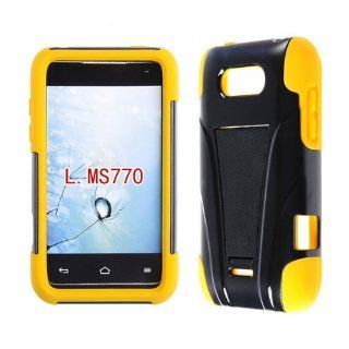 Cell Phone Skin + Hard Case Cover For Lg Motion 4g Ms 770    Fitted Solid Color + Kickstand: Cell Phones & Accessories