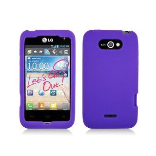 Purple Soft Silicone Gel Skin Cover Case for LG Motion 4G MS770: Cell Phones & Accessories