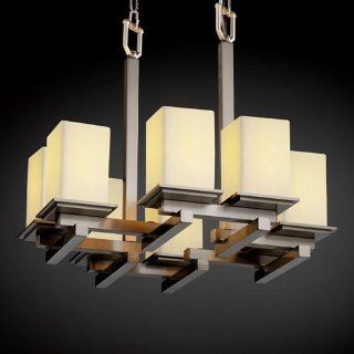 Justice Design Group CandleAria Montana Eight Light Brushed Nickel Zig Zag Chandelier: Home Improvement