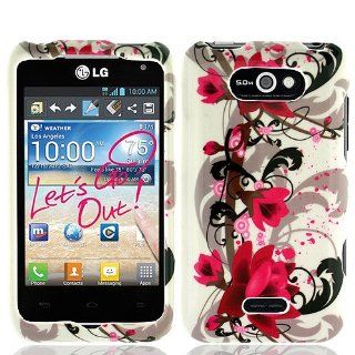 Pink White Flower Hard Cover Case for LG Motion 4G MS770: Cell Phones & Accessories