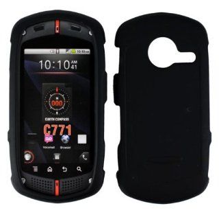 Black Rubberized Hard Plastic Case for Casio G'zOne Commando C771: Cell Phones & Accessories