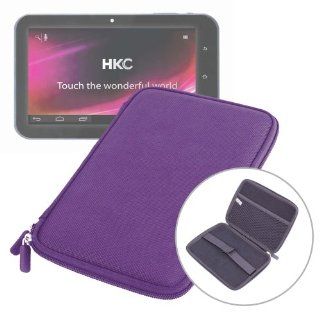 DURAGADGET 7" Rigid Purple Splash & Impact Resistant Zip Sleeve For HKC Clear Tablet P774A BBL IPS Screen with 16GB Memory and Google Mobile Services: Electronics