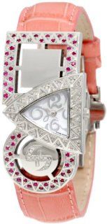 Swisstek SK21909L Limited Edition Swiss Pink And White Diamond Watch With Red Rubies, Interchangeable Leather Strap And Sapphire Crystal: Swisstek: Watches