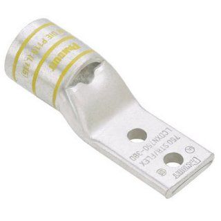 Panduit LCDXN750 12 3 Flex Conductor Lug, Two Hole, Standard Barrel With Window, Narrow Tongue, 1/2" Stud Hole Size, 1.75" Stud Hole Spacing Width, Yellow, 777.7 kcmil Diesel Locomotive Conductor Size, 1 3/4" Wire Strip Length, 0.35" To