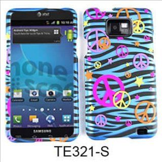 For Samsung Galaxy S II i777 Case Cover   Peace Signs Blue Zebra Stars Rubberized Pink Yellow Orange Purple TE321 S: Cell Phones & Accessories