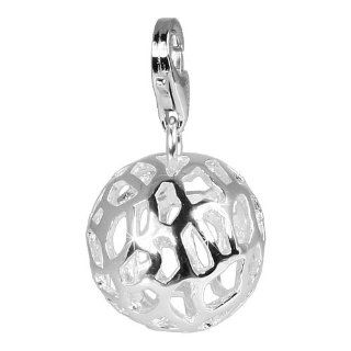 SilberDream Charm design ball, 925 Sterling Silver Charms Pendant with Lobster Clasp for Charms Bracelet, Necklace or Earring FC801: Clasp Style Charms: Jewelry