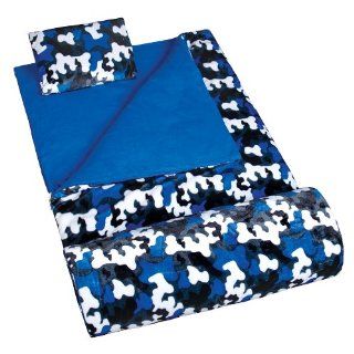 Wildkin Blue Camo Plush Sleeping Bag, Dark Blue: Toys & Games