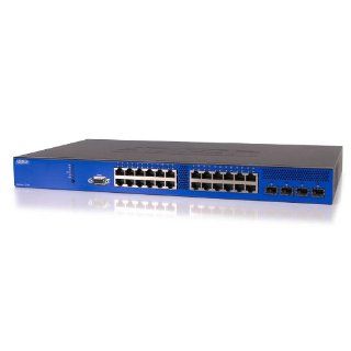 28 Port Managed Layer 3 Lite Gigabit Ethernet Switch. Includes 24   10/100/1000Base T access ports, 2   Standard SFP Gigabit Ethernet Ports and 2   Enhanced (1Gbps/2.5Gbps) SFP ports. Features include 16 Static Routes, 802.1Q VLANs, GVRP, 802.1p QoS,: Comp