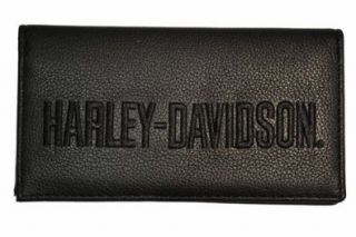 Harley Davidson Men's Embroidered Checkbook Cover. Black Leather. FC806H 7B: Shoes