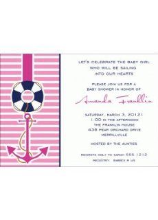 Baby Shower Invitations Nautical Sailing Girl BSI193  Baby Products  Baby