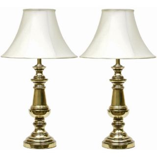 Style Craft MC2043 DM 2 Pack Touch Table Lamp Set 30 in. H Polished Brass   Table Lamps