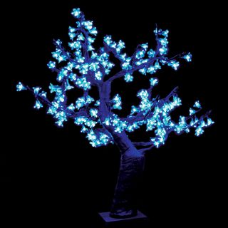 2.5 ft. Pre lit LED Cherry Blossom Tree   Blue   Christmas Trees