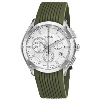 Ebel Classic Sport Mens Green Rubber Strap Chronograph Watch 9503Q51/16335618: Ebel: Watches