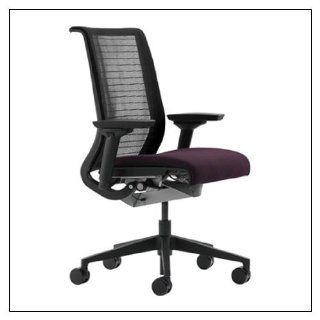 Steelcase Think Chair(R)   3D Knit and Buzz2 Fabric, color = Eggplant   Adjustable Home Desk Chairs