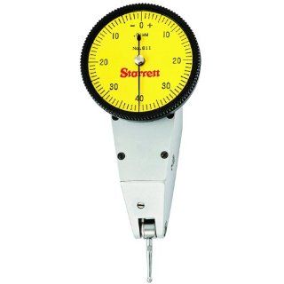 Starrett 811 MPZ Dial Test Indicator without Attachments, Swivel Head, Yellow Dial, 0 40 0 Reading, 0 0.8mm Range, 0.01mm Graduation: Industrial & Scientific