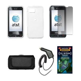 Samsung Eternity A867 Black Leather Carrying Pouch+Transparent Clear Hard Snap on Case Cover+Premuim LCD Screen Protetor+Rapid Car Charger+Antenna Booster Combo For Samsung Eternity A867: Cell Phones & Accessories