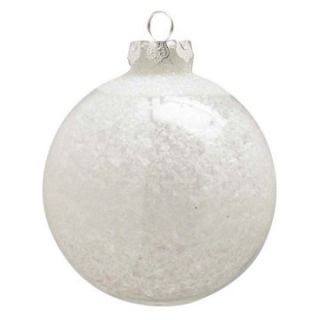 K&K Interiors 4 diam. in. White Frosted Ornament   Set of 4   Ornaments