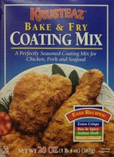 Krusteaz Bake & Fry Coating Mix 20oz. (10 Boxes) : Gourmet Seasoned Coatings : Grocery & Gourmet Food