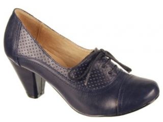 Chelsea Crew Women's Maytal Lace Up Oxford Heels, Blue, 36 EU/5 US Shoes
