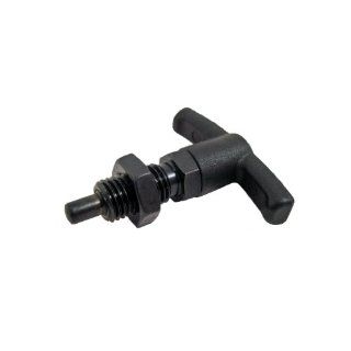 GN 817.4 Series Steel Indexing Plunger with T Handle, Type B without Rest Position, with Lock Nut, M12 x 1.5mm Thread Size, 22mm Thread Length, 19 Newton Spring Load End: Metalworking Workholding: Industrial & Scientific