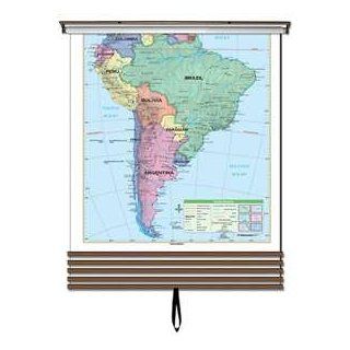 Essential Continent Wall Map Set on Roller Backboard 5 Map Set: Office Products