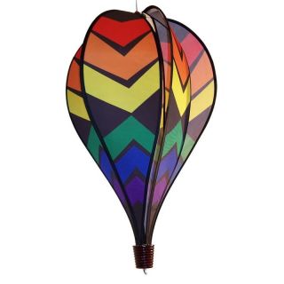In the Breeze Black Rainbow Hot Air Balloon   No Spinner Tail   Wind Spinners