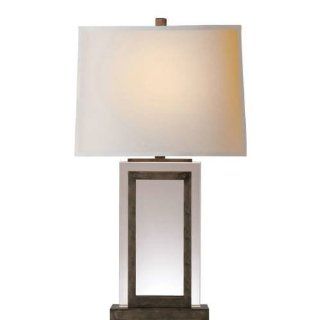 Visual Comfort CHA8983SNNP Chart House 1 Light Large Crystal Panel Table Lamp in Sheffield Nickel CHA8983SNNP    