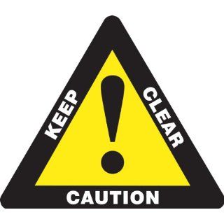 Accuform Signs PSR821 Slip Gard Adhesive Vinyl Triangle Shape Floor Sign, Legend "CAUTION KEEP CLEAR", 17" Length, White/Black on Yellow: Industrial Floor Warning Signs: Industrial & Scientific