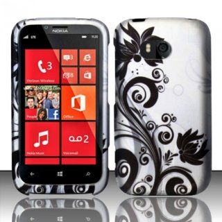 For Nokia Lumia 822 (Verizon) Rubberized Design Cover   Black Vines: Cell Phones & Accessories