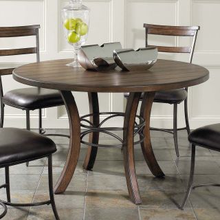 Hillsdale Cameron 5 Piece Round Wood Dining Table Set with Ladder Back Chairs   Dining Table Sets