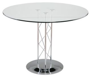 Euro Style Trave Round Glass Dining Table   Dining Tables