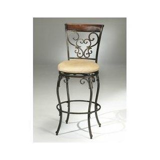 Knightsbridge Swivel Counter Stool with Wood/Metal Back   Hillsdale Furniture   4940 826   Barstools With Backs