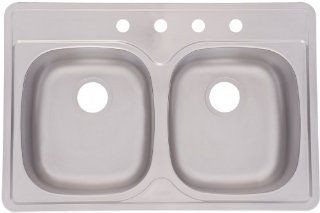 FrankeUSA FEDS804BX Large Double Bowl Stainless Steel 33x22in. Topmount Sink    