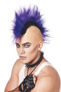 Mohawk Punk Rock Costume Wig Adult Purple: Clothing