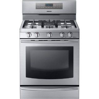 Samsung NX58F5700WS Stainless Steel Gas Range with True Convection: Appliances