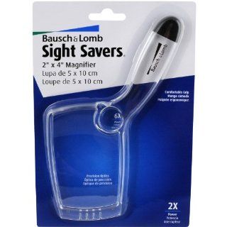 Bausch & Lomb 2X   6X Sight Savers Rectangular Handheld Magnifier with Acrylic Lens, 4 x 2 Inches (2206) : Magnafine Glass : Office Products