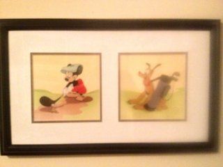 WDCC Mickey Mouse And Pluto Golf 1941 "Teeing Off" Canine Caddy Large Size Framed Sericel Cel Limited Edition w/coa : Other Products : Everything Else