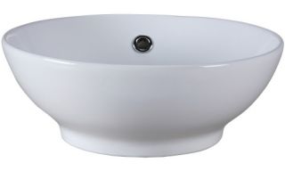 Xylem CVE160RD Round Vitreous China Vessel Sink   White   Bathroom Sinks